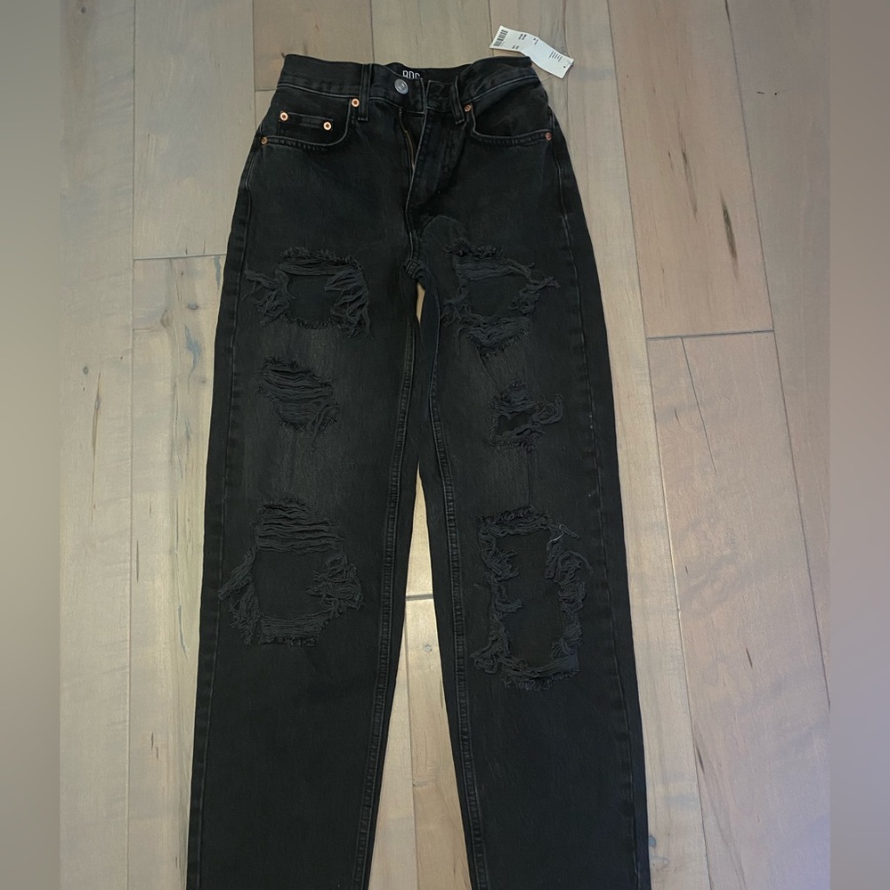 Urban Outfitters BDG high waisted black ripped boyfriend jeans